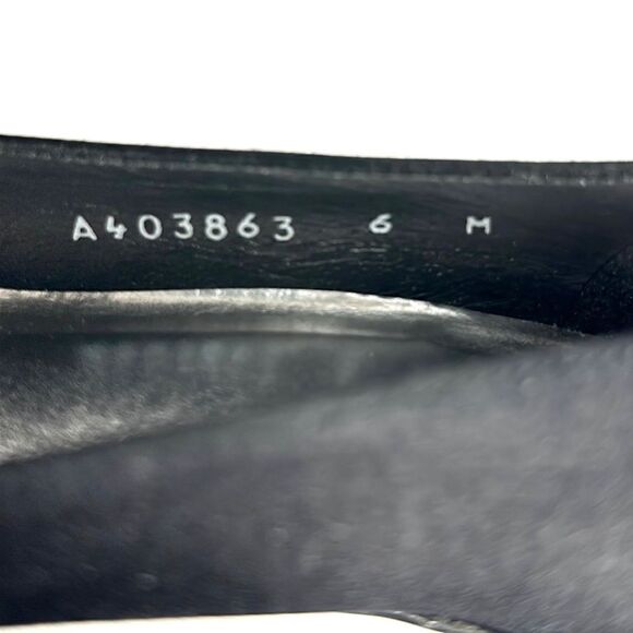 Stuart Weitzman Black Peau De Soie Satin
Peep Toe Tonal Rhinestone Accent Pumps - Picture 11 of 12